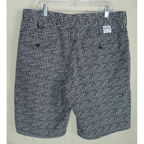 Parish Nation Chino Shorts Men's 34 Black and White Dots Baggy Knit Button Fly - Picture 6 of 10